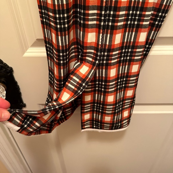 BURBERRY RED PLAID CORSET MIDI DRESS SIZE 6 - Picture 5 of 14